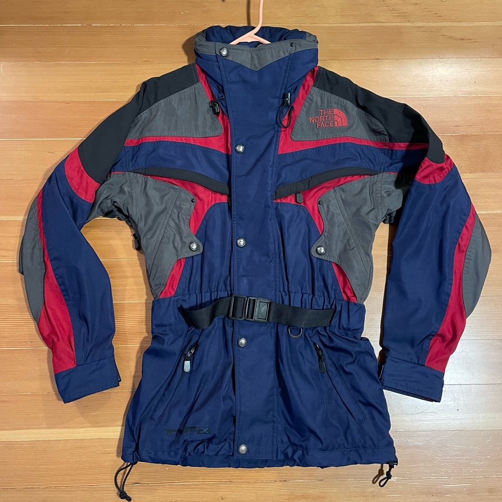 Vintage 90s The North Face TNF X Ski Climbing Jacket Blue Gray Summit Small